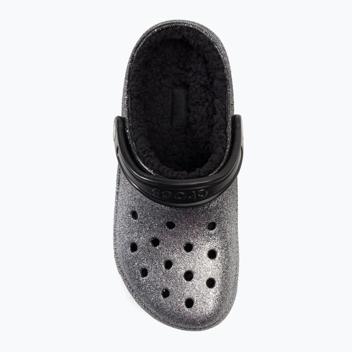 Crocs Classic Glitter Lined Clog nero/argento infradito 7