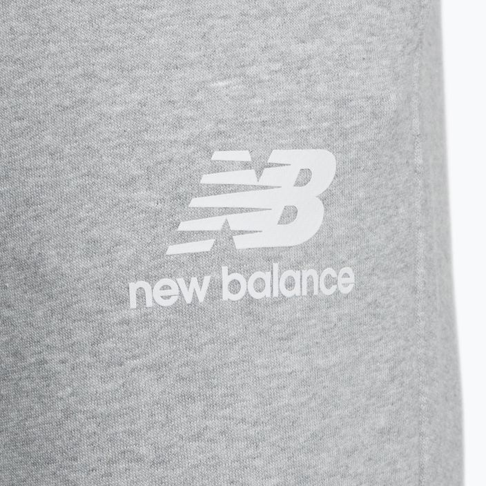 Pantaloni New Balance Essentials Stacked Logo French da uomo di colore grigio sportivo 7