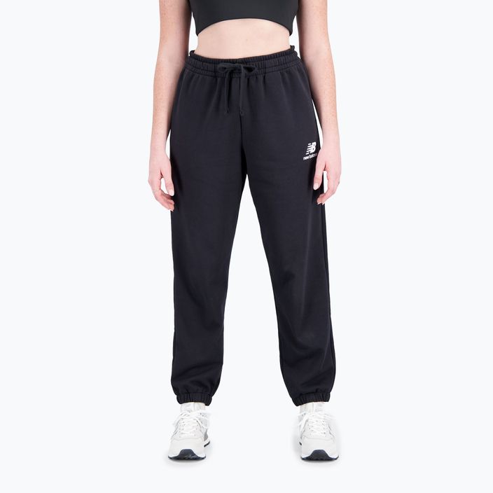 Pantaloni New Balance Essentials Stacked Logo French neri da donna