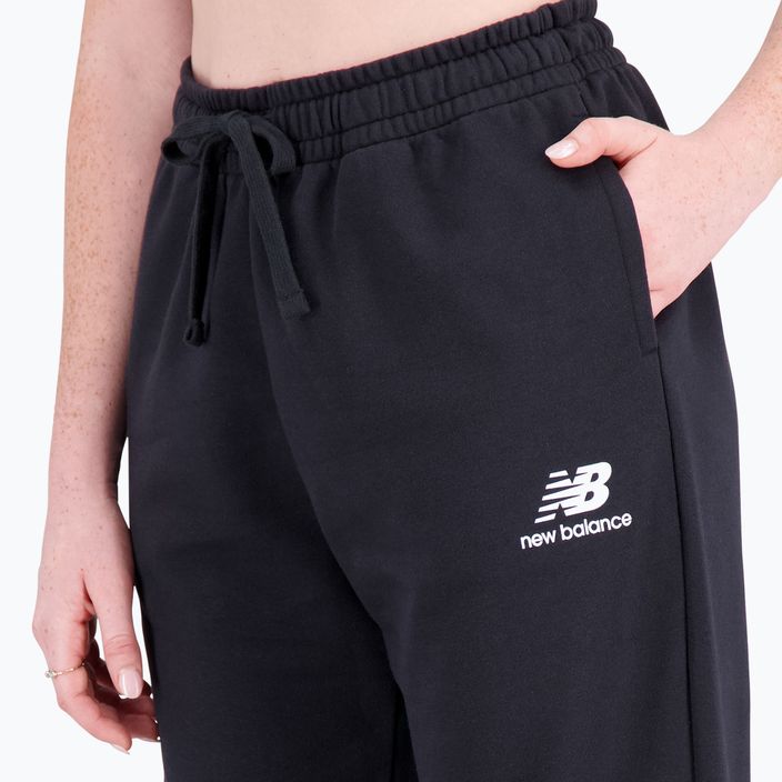 Pantaloni New Balance Essentials Stacked Logo French neri da donna 4