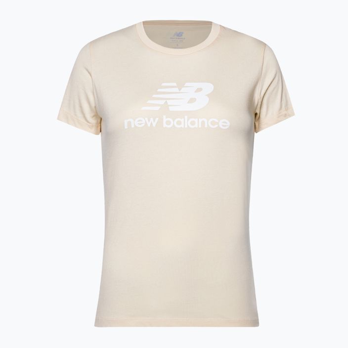 T-shirt New Balance Essentials Stacked Logo tm crema da donna 5