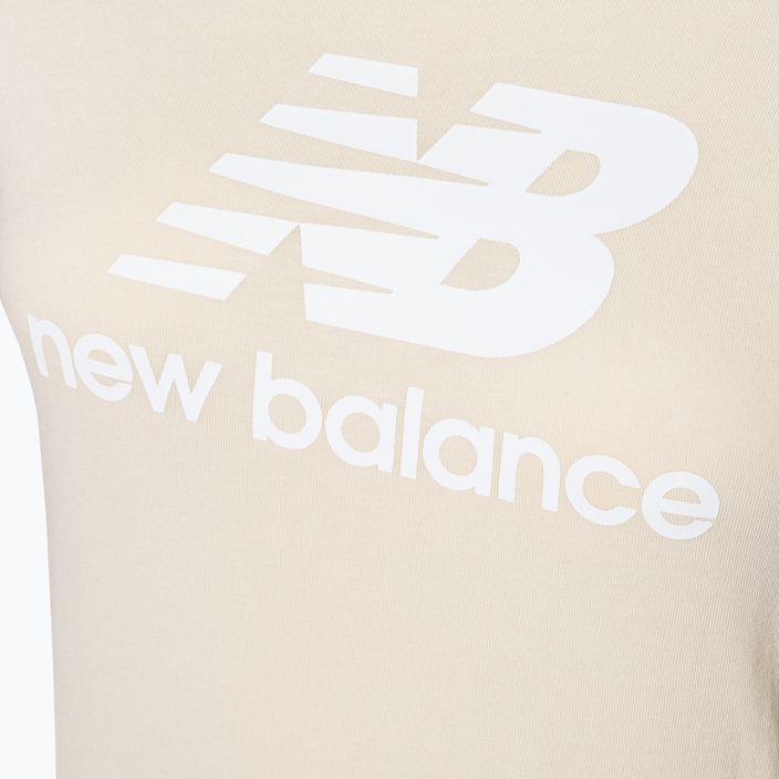 T-shirt New Balance Essentials Stacked Logo tm crema da donna 7