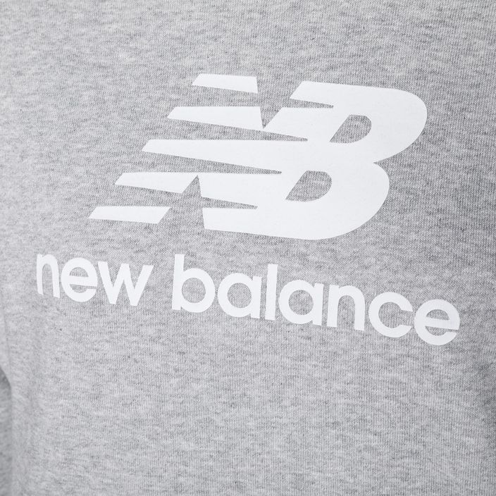 Felpa con cappuccio New Balance Essentials Stacked Logo French Terry grigio atletico da donna 7