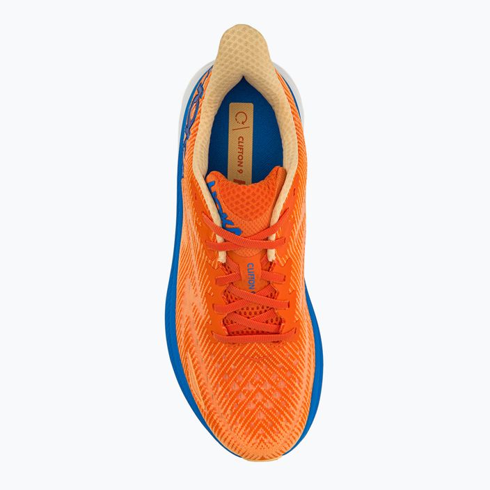 Scarpe da corsa da uomo HOKA Clifton 9 arancione vibrante/impala 5