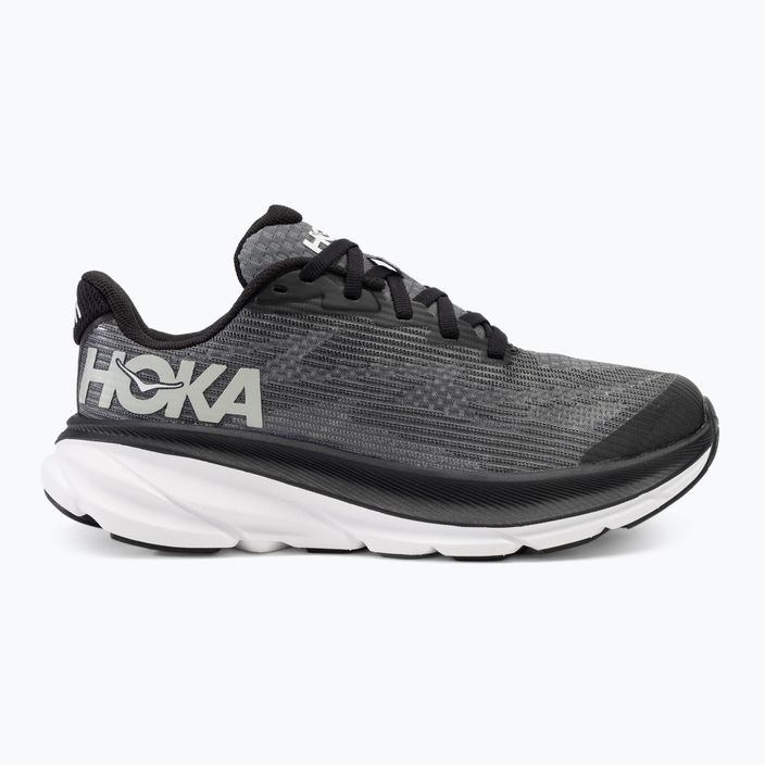 HOKA Clifton 9 scarpe da corsa per bambini in bianco/nero 2