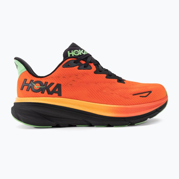 Scarpe da corsa da uomo HOKA Clifton 9 arancione acceso/vibrante 2