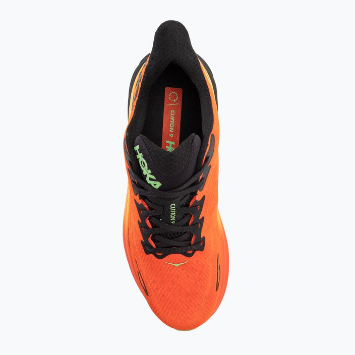 Scarpe da corsa da uomo HOKA Clifton 9 arancione acceso/vibrante 6