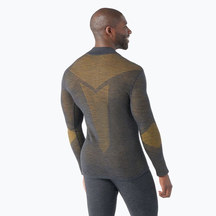 Smartwool Intraknit Thermal Merino Baselayer Uomo 1/4 antracite/oro miele manica lunga termica 2