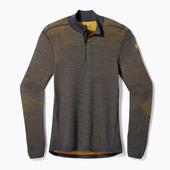 Smartwool Intraknit Thermal Merino Baselayer Uomo 1/4 antracite/oro miele manica lunga termica 3