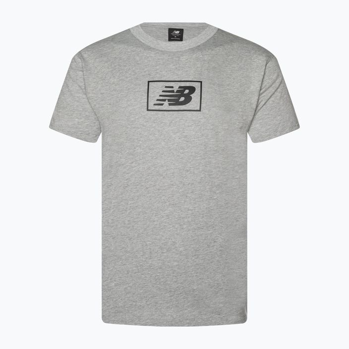 T-shirt New Balance Essentials Logo grigio atletico da uomo 4