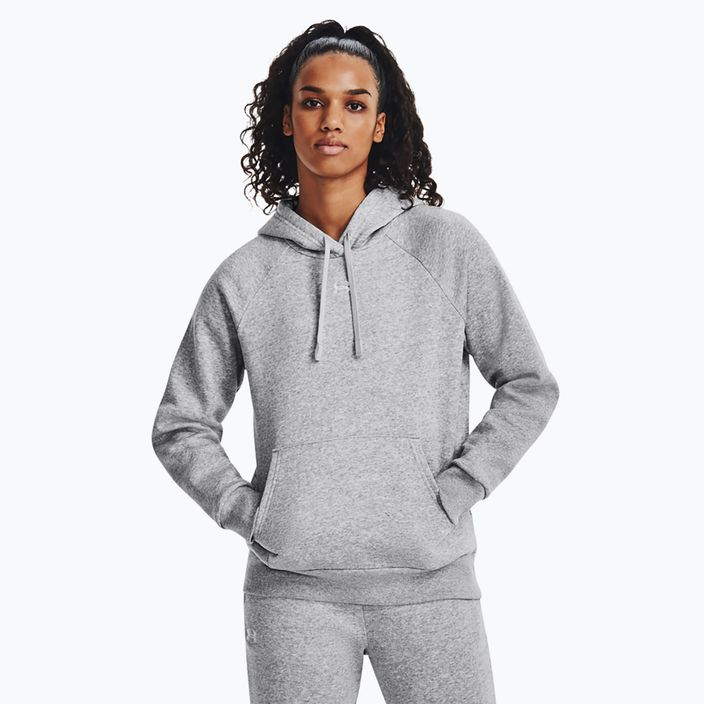 Under Armour donna Rival Fleece Hoodie mod grigio chiaro/bianco