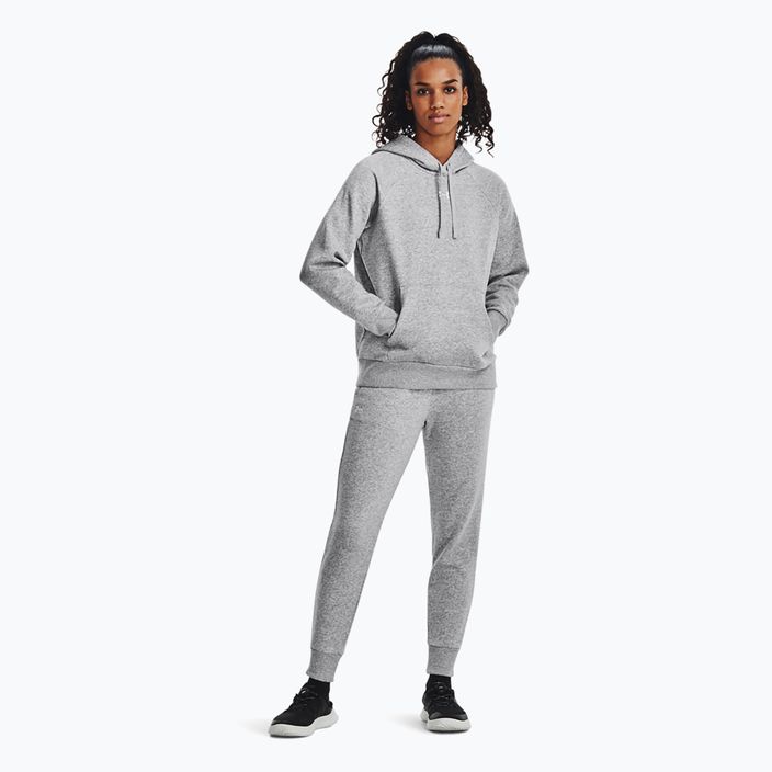 Under Armour donna Rival Fleece Hoodie mod grigio chiaro/bianco 2