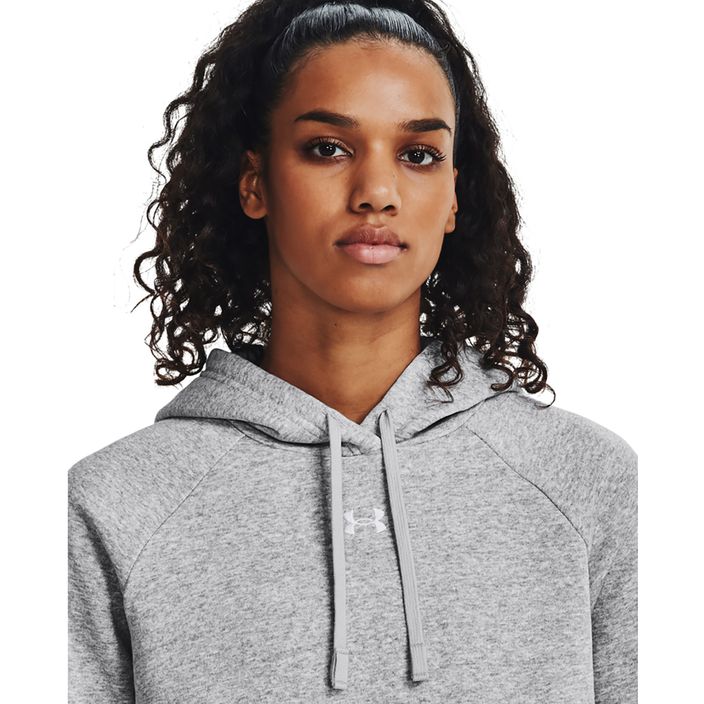 Under Armour donna Rival Fleece Hoodie mod grigio chiaro/bianco 4