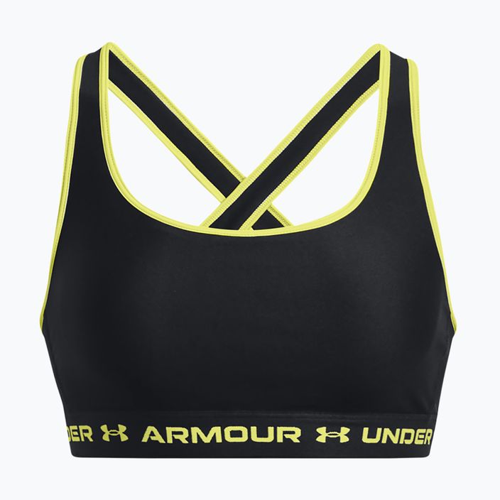 Reggiseno fitness Under Armour Crossback Mid nero/giallo lime 5
