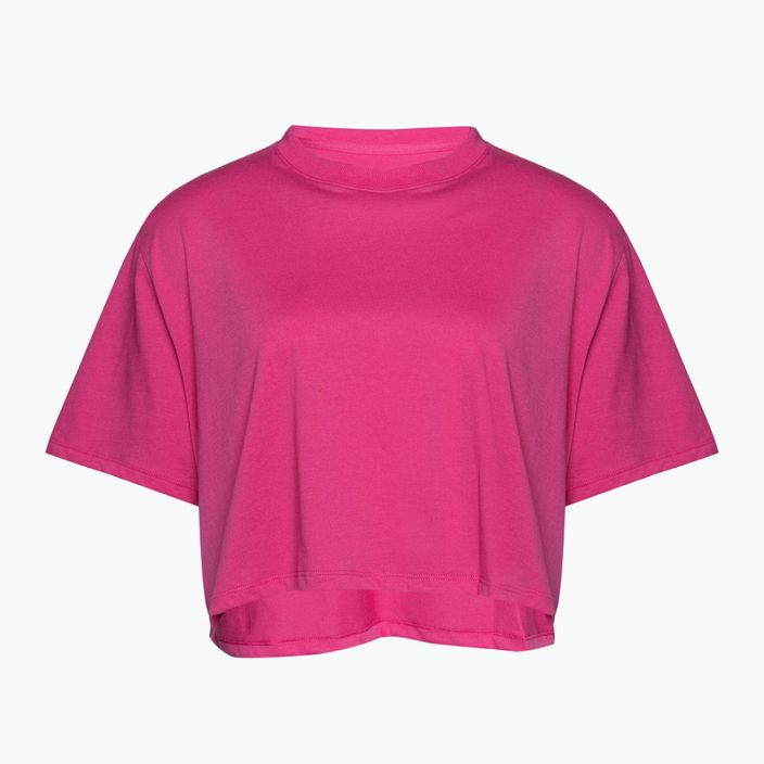 Maglietta da allenamento Under Armour Campus Boxy Crop rosa astro/nero da donna