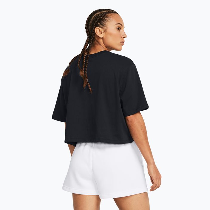 Maglietta da allenamento Under Armour Campus Boxy Crop nero/bianco da donna 2