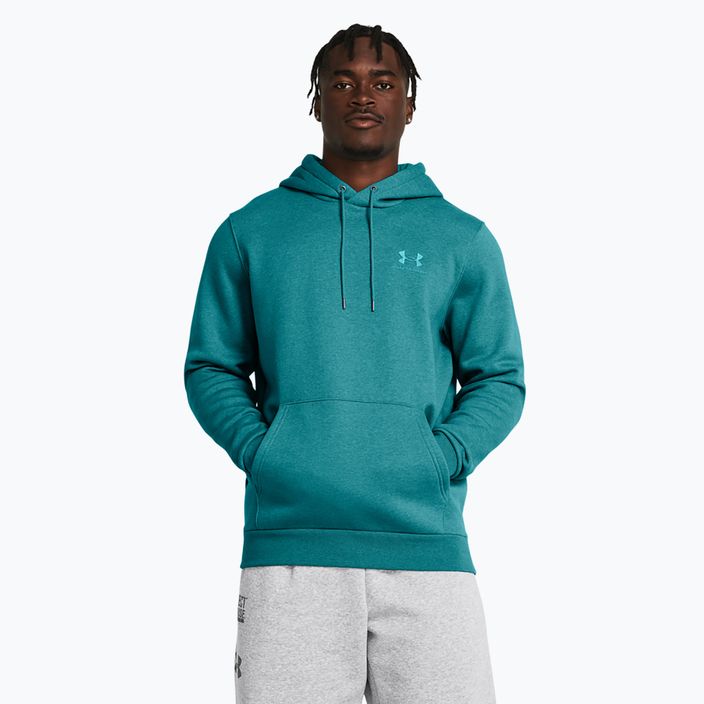 Under Armour Essential Fleece Hoodie Uomo circuit teal light heather/circuit teal