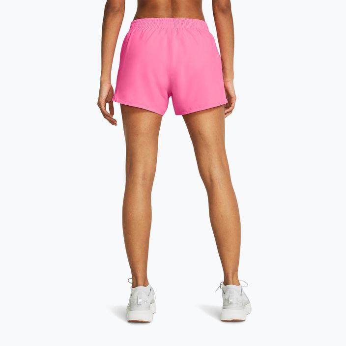 Pantaloncini da corsa Under Armour Fly By rosa fluo/rosa fluo/riflettenti da donna 3