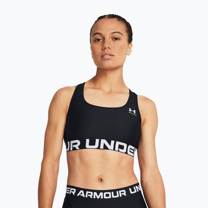 Reggiseno fitness Under Armour HG Authentics Mid con marchio bianco/nero