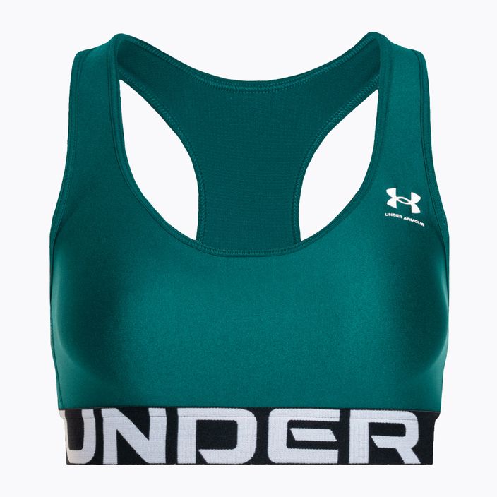 Reggiseno fitness Under Armour HG Authentics Mid con marchio idro alzavola/bianco 4