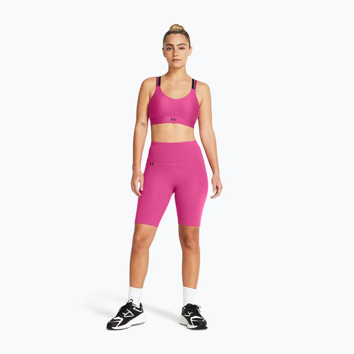 Pantaloncini da allenamento da donna Under Armour Motion Bike Short rosa astro/nero 2