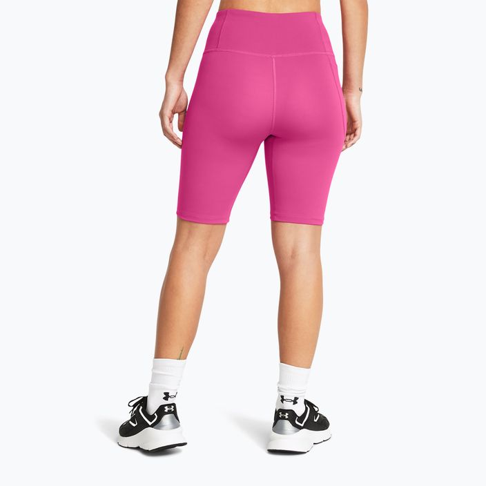 Pantaloncini da allenamento da donna Under Armour Motion Bike Short rosa astro/nero 3