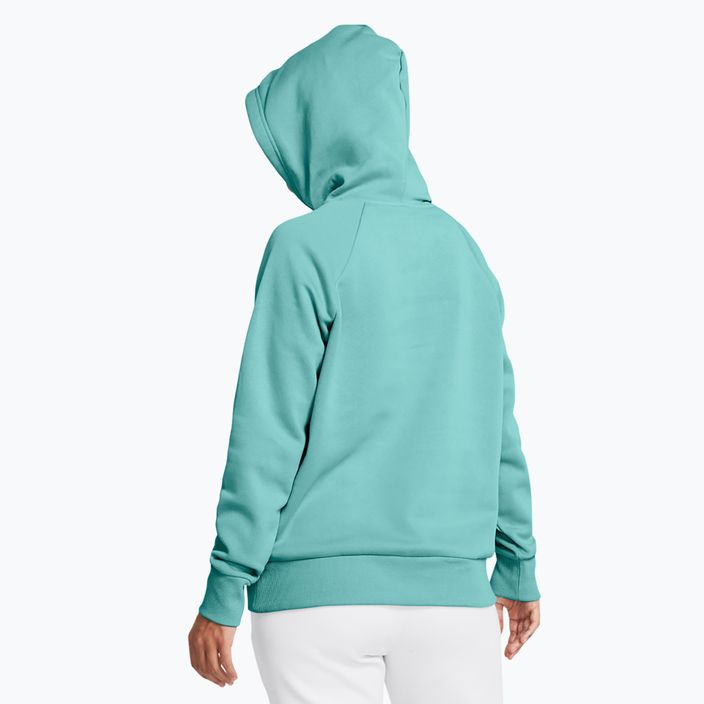 Felpa con cappuccio Under Armour Rival Fleece Donna turchese radiale/bianco 2