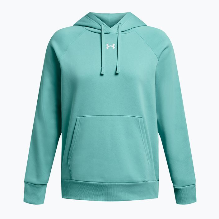 Felpa con cappuccio Under Armour Rival Fleece Donna turchese radiale/bianco 4