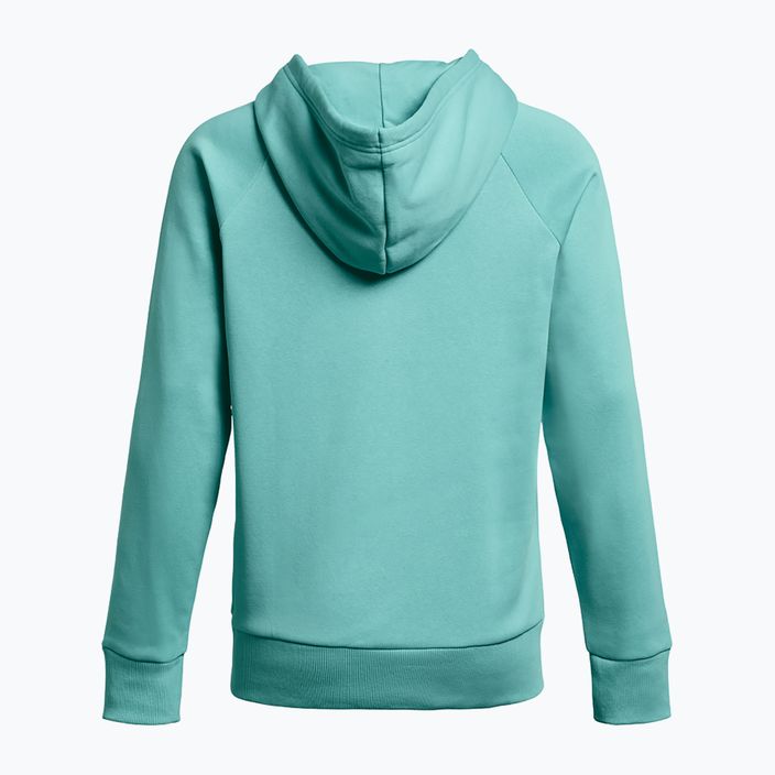 Felpa con cappuccio Under Armour Rival Fleece Donna turchese radiale/bianco 5