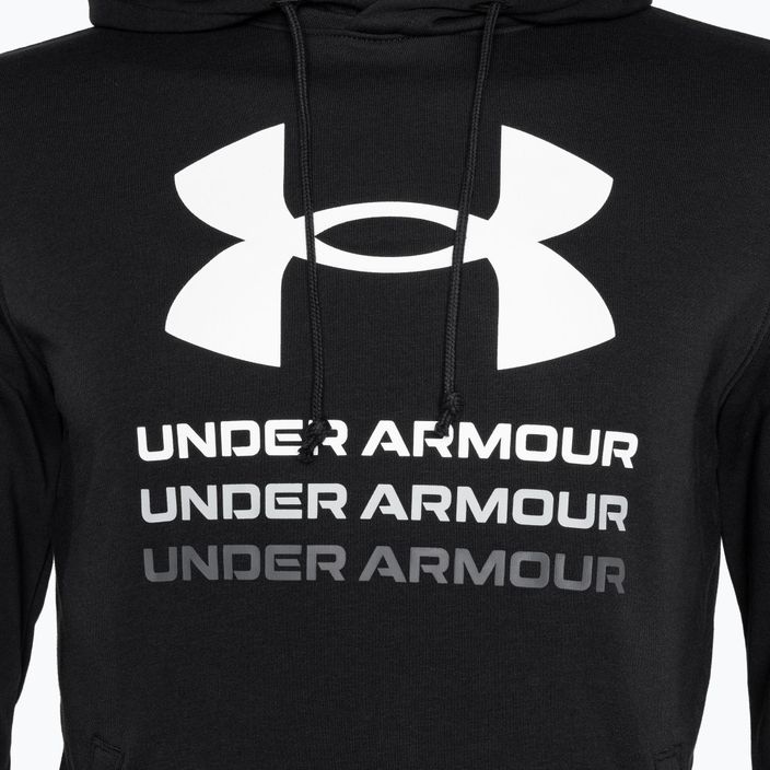 Felpa Under Armour Rival Terry Graphic Hood nero/castano da uomo 3