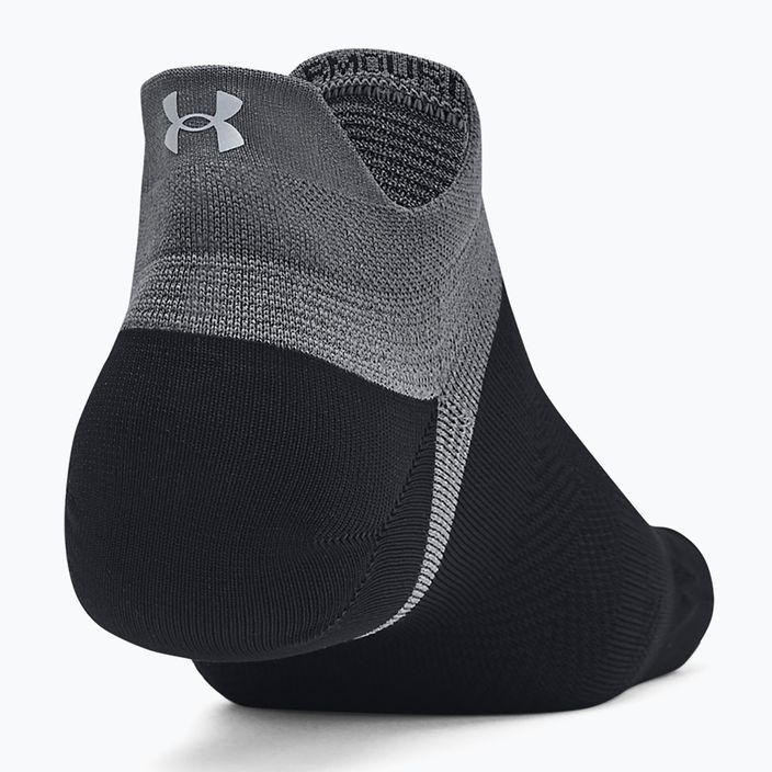 Calzini da corsa Under Armour Dry Run Lite No Show da uomo 3 paia nero/nero/riflettente 3