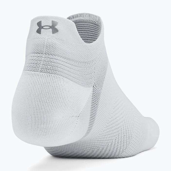 Calzini da corsa Under Armour Dry Run Lite No Show da uomo 3 paia bianco/bianco/riflettente 3