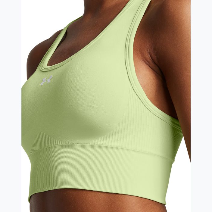 Under Armour Vanish Seamless Mid Reggiseno da allenamento verde/bianco retrò di marca 3