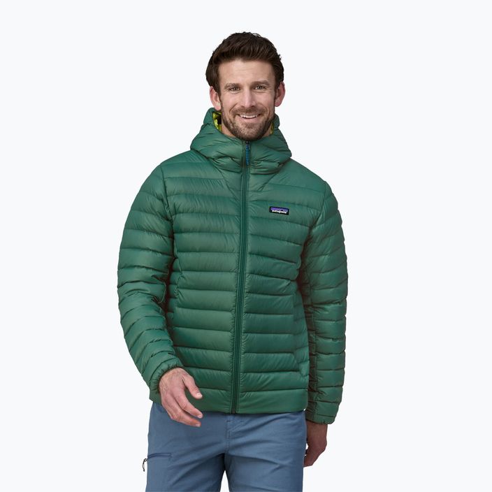 Felpa con cappuccio da uomo Patagonia Down Sweater Hoody verde conifera