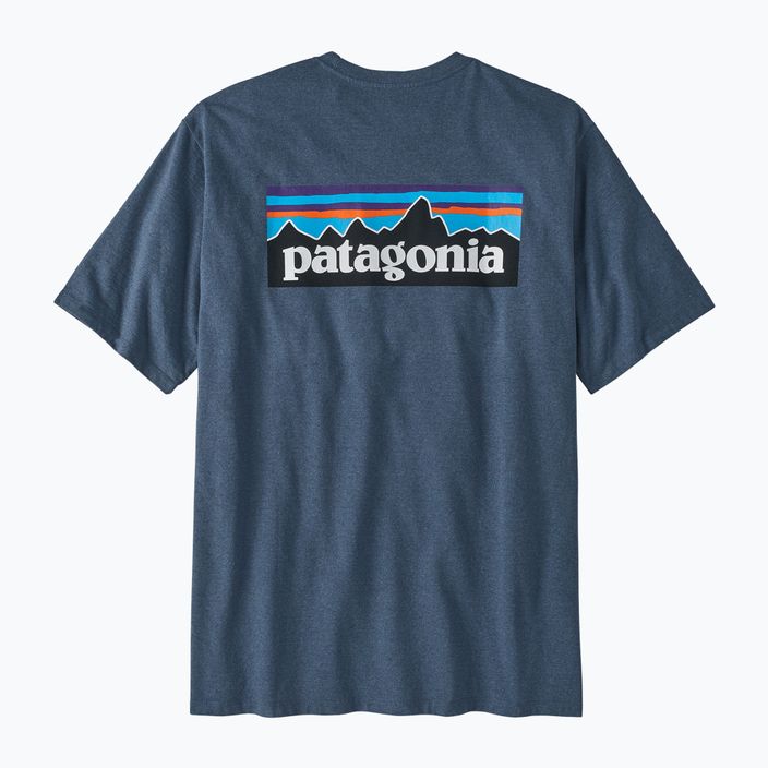 Maglietta da trekking da uomo Patagonia P-6 Logo Responsibili-Tee blu utility 4