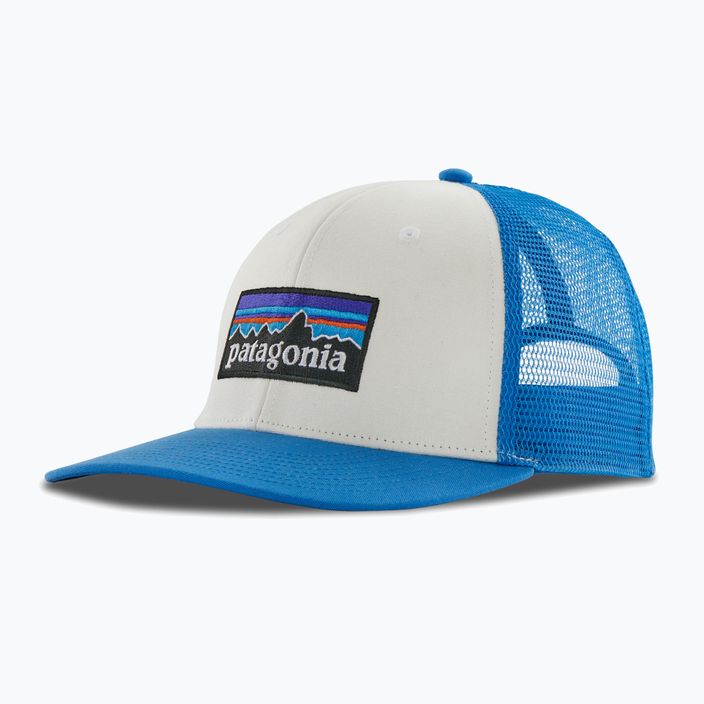 Cappello da baseball Patagonia P-6 Logo Trucker bianco / blu nave