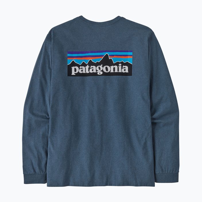 Patagonia P-6 Logo Responsibili uomo utility blue trekking longsleeve 2