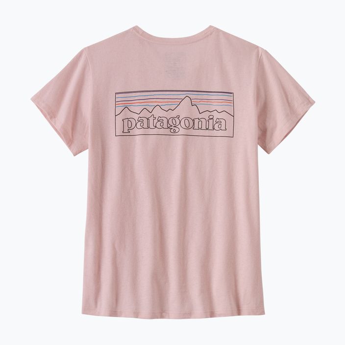 Maglietta da trekking da donna Patagonia P-6 Logo Responsabili-Tee rosa baffo 4