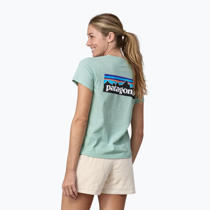 T-shirt trekking donna Patagonia P-6 Logo Responsabili-Tee verde acqua 2