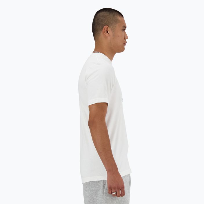 T-shirt New Balance Uomo con logo impilato, bianco 2