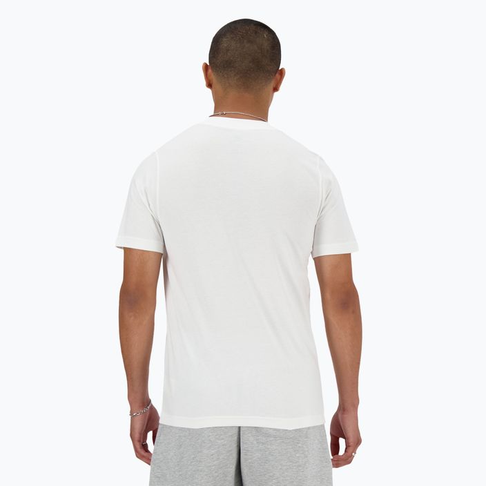 T-shirt New Balance Uomo con logo impilato, bianco 3