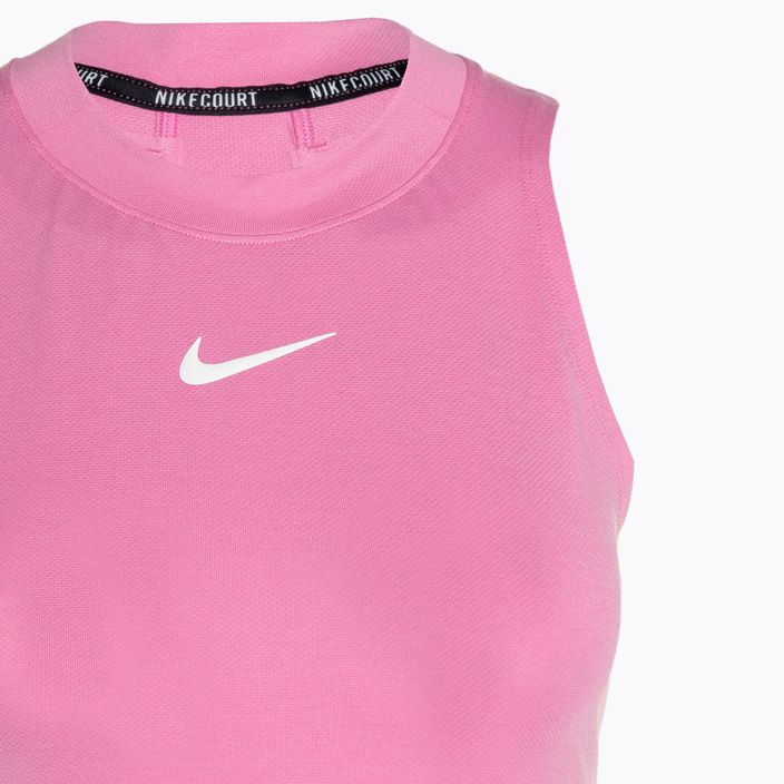 Canotta tennis donna Nike Court Dri-Fit Advantage Tank giocosa rosa/bianco 3