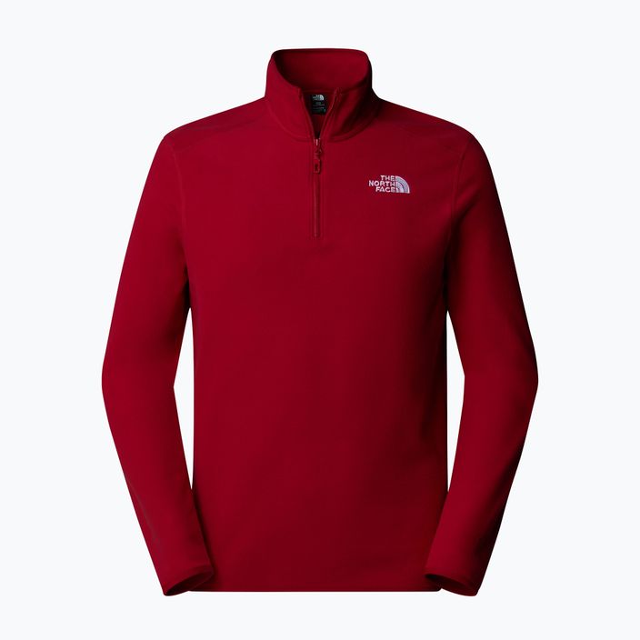 Felpa da uomo The North Face 100 Glacier 1/4 Zip rosso granata