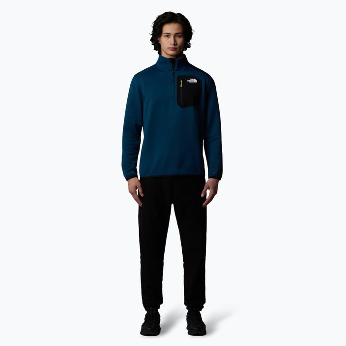 Felpa da uomo The North Face Crest 1/4 Zip mezzanotte petrolio/nero 2