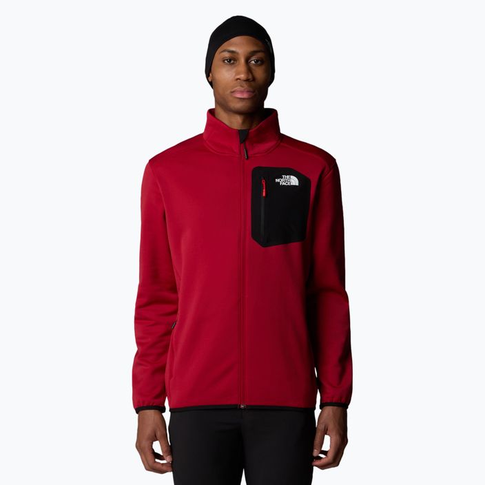 Felpa da uomo The North Face Crest FZ rosso granata/nero