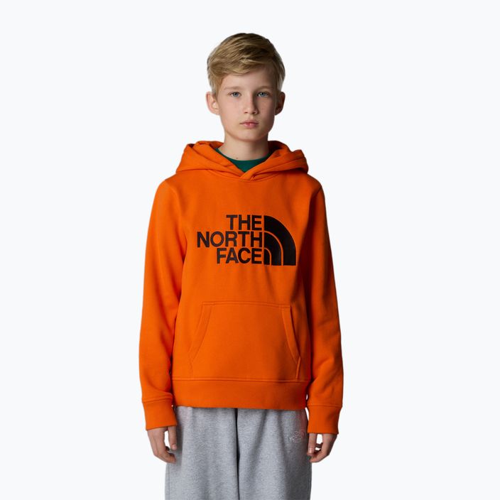 The North Face Drew Peak P/O Felpa con cappuccio arancione per bambini