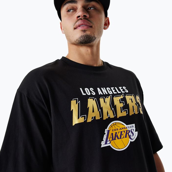 Maglietta New Era Team Script OS Uomo Los Angeles Lakers nero 4