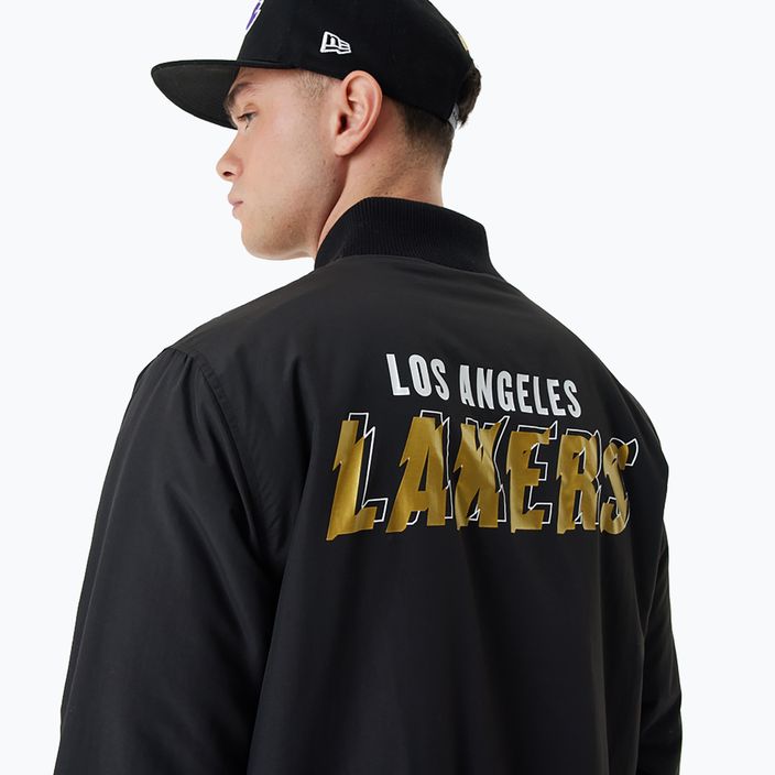 Giacca New Era NBA Script BP Bomber Los Angeles Lakers uomo nero 4