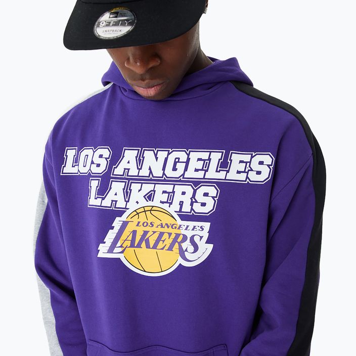 Felpa New Era NBA Large Graphic OS Hoody Los Angeles Lakers Uomo viola 4