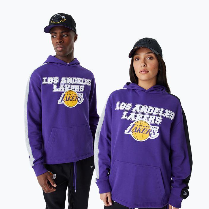 Felpa New Era NBA Large Graphic OS Hoody Los Angeles Lakers Uomo viola 8